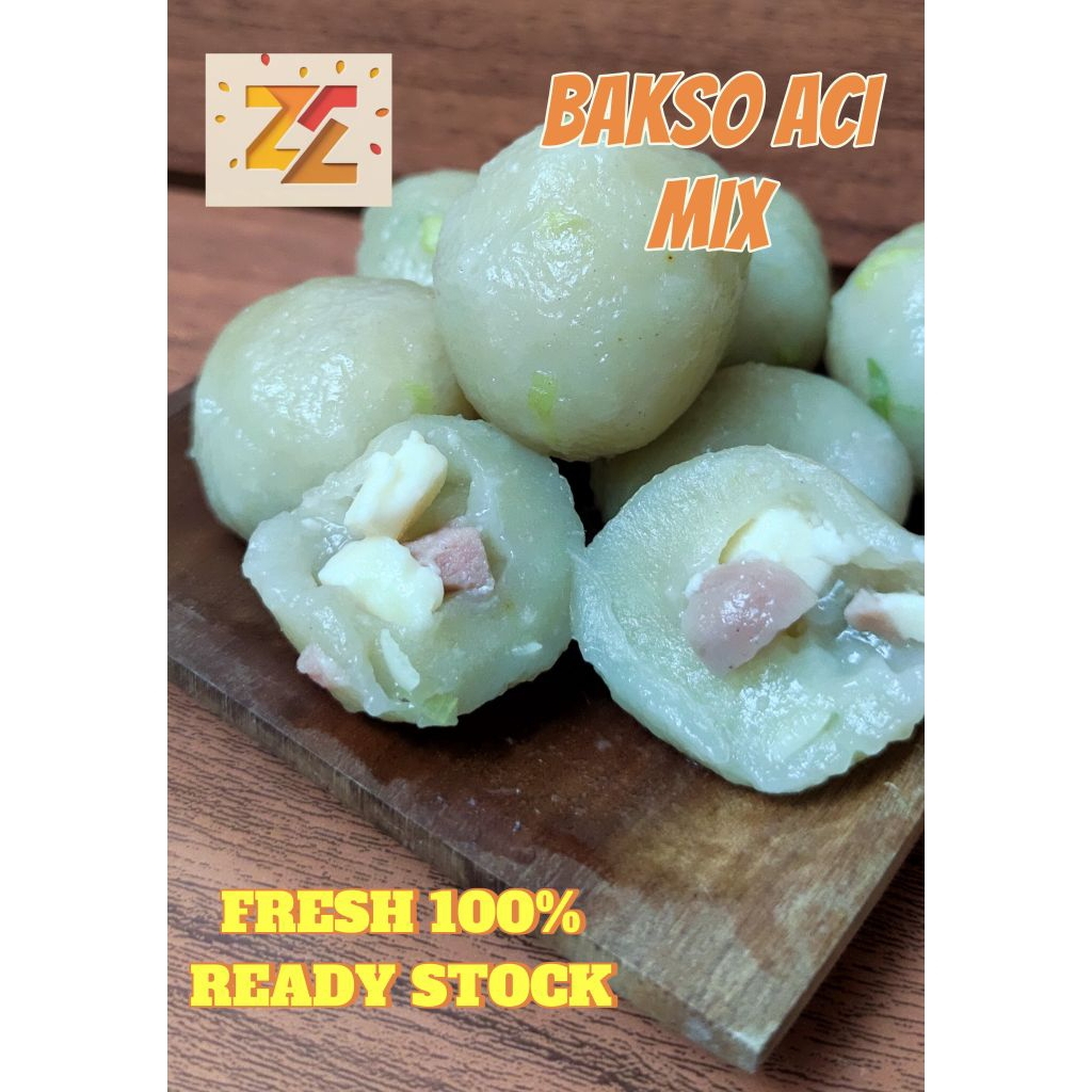 

BAKSO ACI/CILOK ISI MIX KEJU SOSIS (20biji) FRESH 100% HARGA TERMURAH BUY 5 FREE 1 Bakso Aci