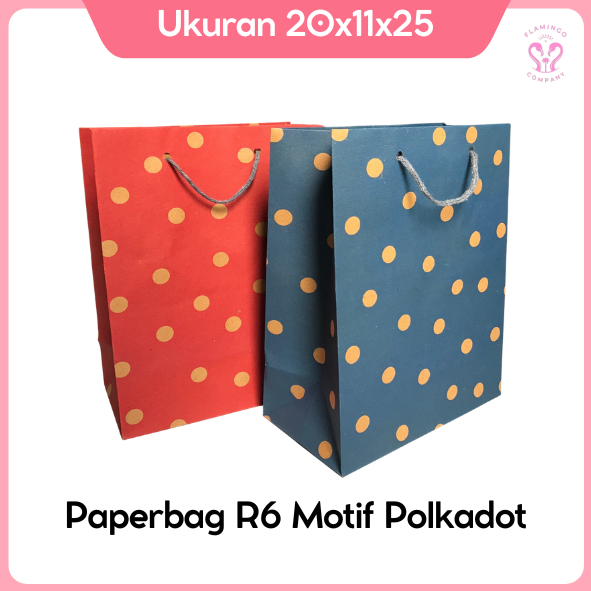 

PAPERBAG R6 MOTIF POLKADOT UKURAN 20X11X25/ PAPERBAG KADO/ TAS KERTAS MOTIF/ PAPERBAG POLKA/ PAPERBAG SOVENIR