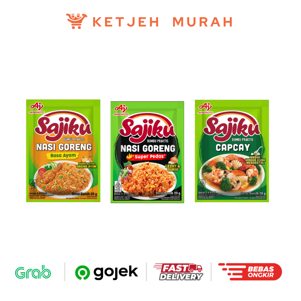 

Sajiku Bumbu Instan Praktis Nasi Goreng Rasa Ayam / Nasi Goreng Rasa Super Pedas / Capcay 1 Pcs