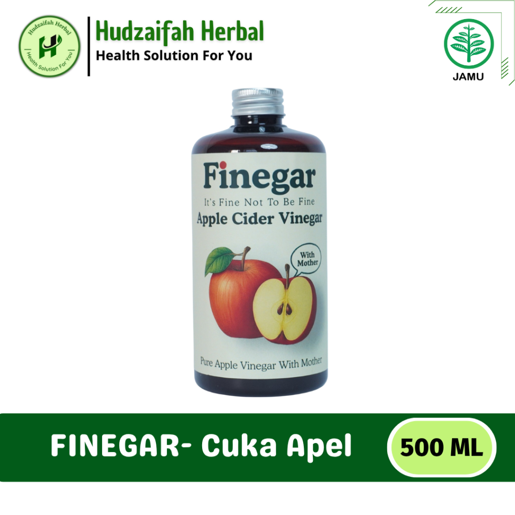 

FINEGAR - Cuka Apel 500ml - Cuka Apel Original - Cuka Apel With Mother Organik - Cuka Apel Vinegar