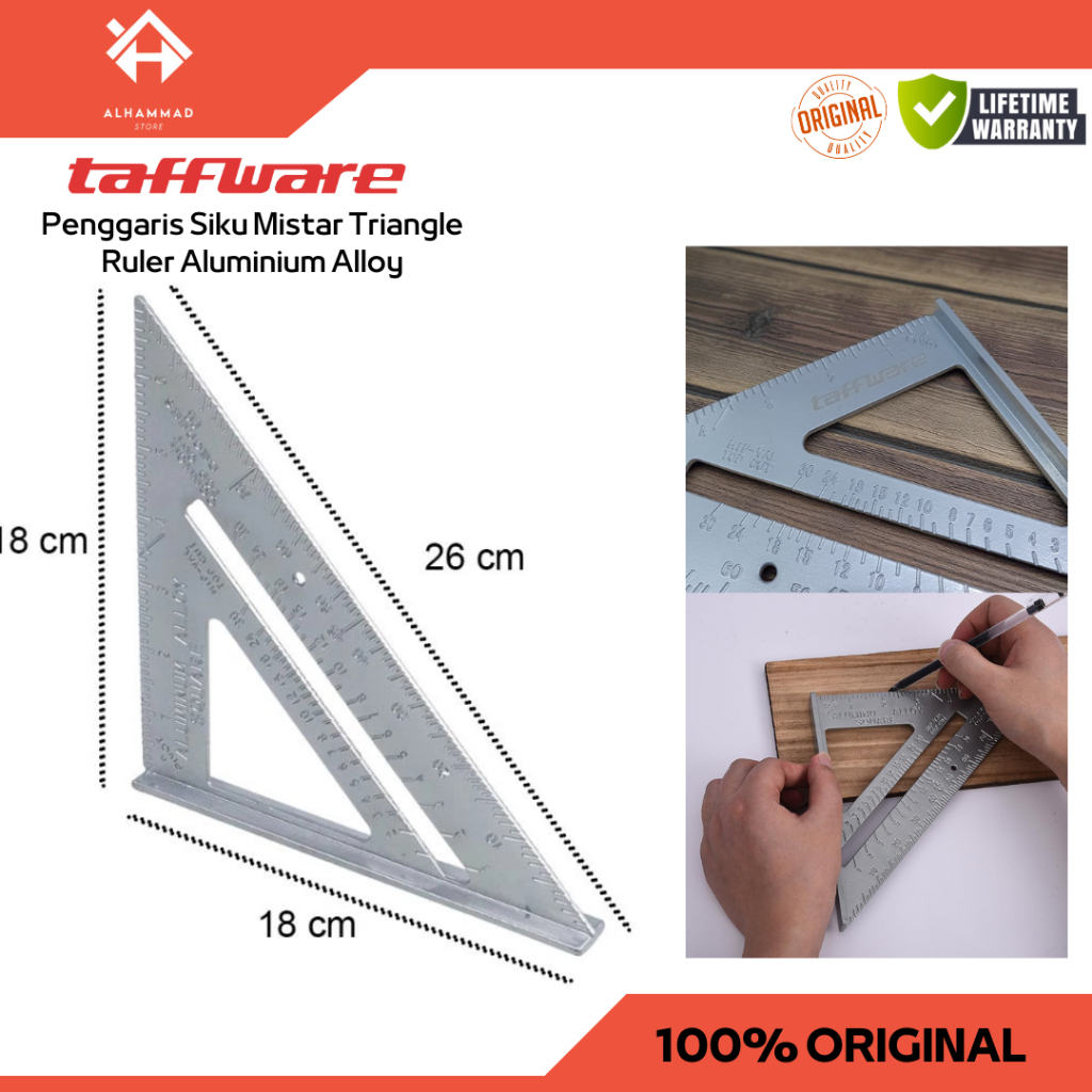 

Penggaris Siku Mistar Triangle Ruler Aluminium Alloy