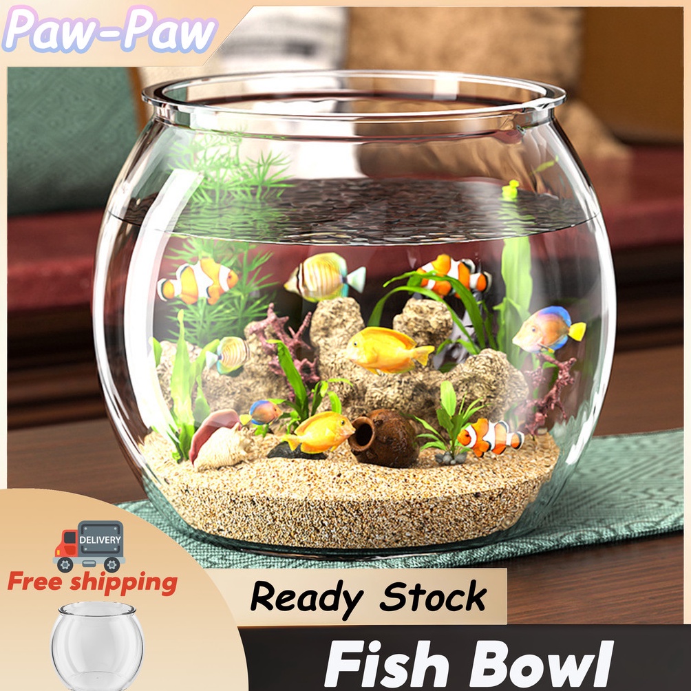 Baru Aquarium Fish Bowl  Tangki ikan bulat  Toples Bulat KuraKura Wadah Tanaman Hias HidroponikKayu 