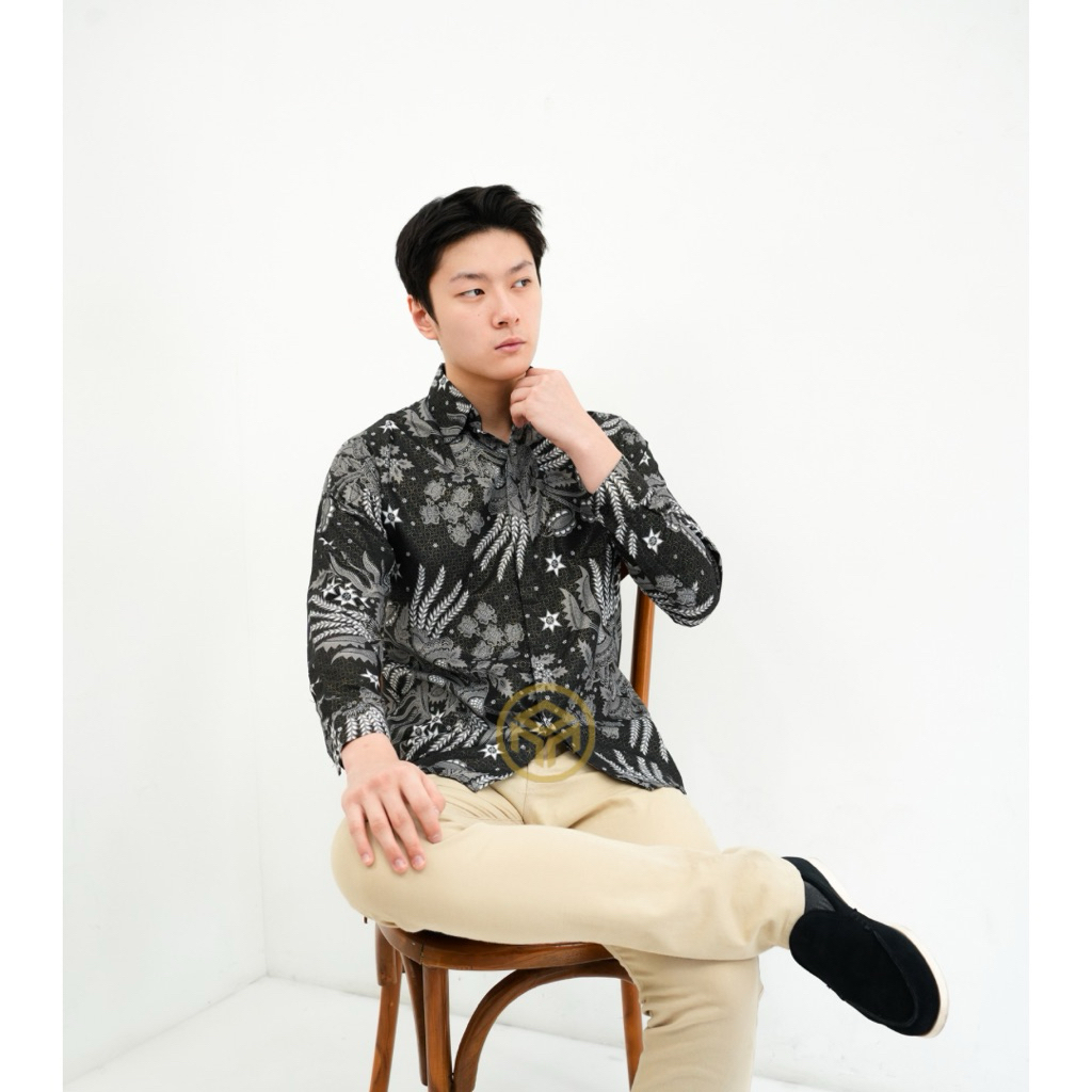 Monalisa Batik - Manggar Exclusive Batik Pria Modern Slim Fit/Kemeja Pria Batik Slim Fit/Atasan Bati