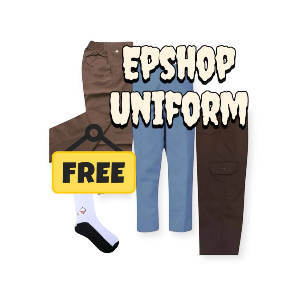 Celana sekolah sma panjang. warna abu abu dan coklat seragam sekolah sma. Pria