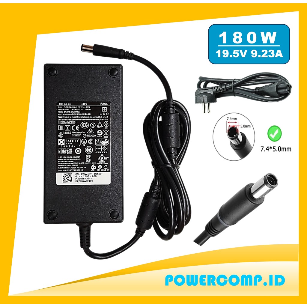 Adapter Charger Laptop Dell Alienware 13 15 17 R1 R2 R3 R4 R5 Series, Precision M4600 M4700 M4800, I