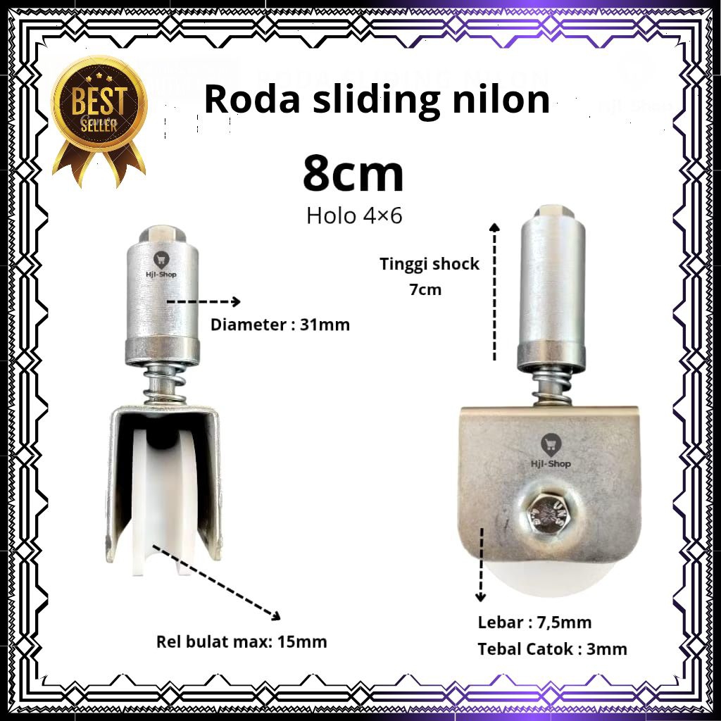 Limaukuit_Space Roda Sliding Nilon, Roda Pagar Sliding Nilon Roda Pagar Lrel Tikung