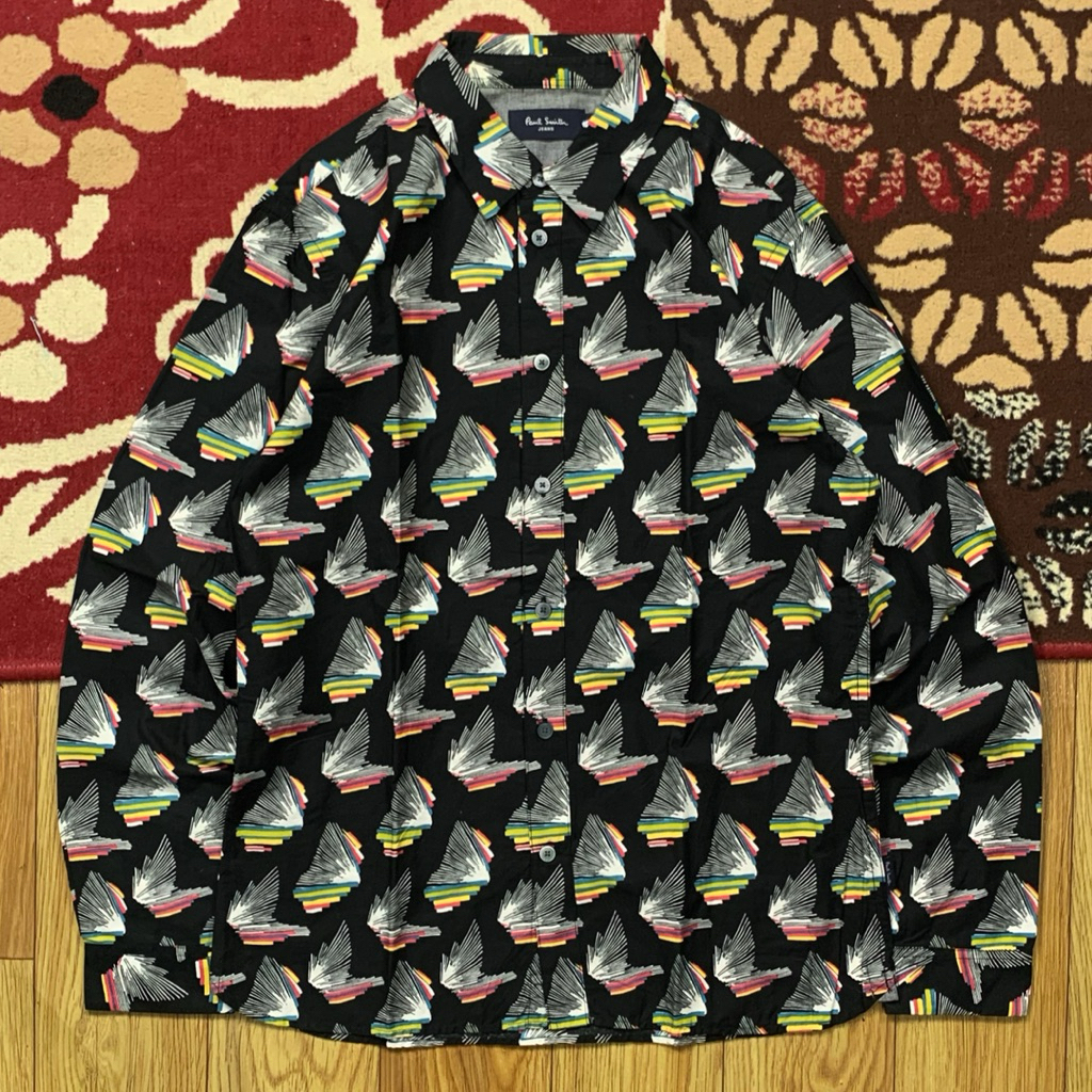PAUL SMITH "BIRDS" PATTERN SHIRT SIZE M | SHIRT PAUL SMITH PATTERN | SHIRT PAUL SMITH | KEMEJA MOTIF
