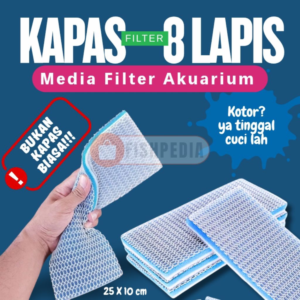 Busa Filter Aquarium Biru | Media Filter Kolam Ikan | Filter Aquarium Koi | Busa Penyaring Air | Med