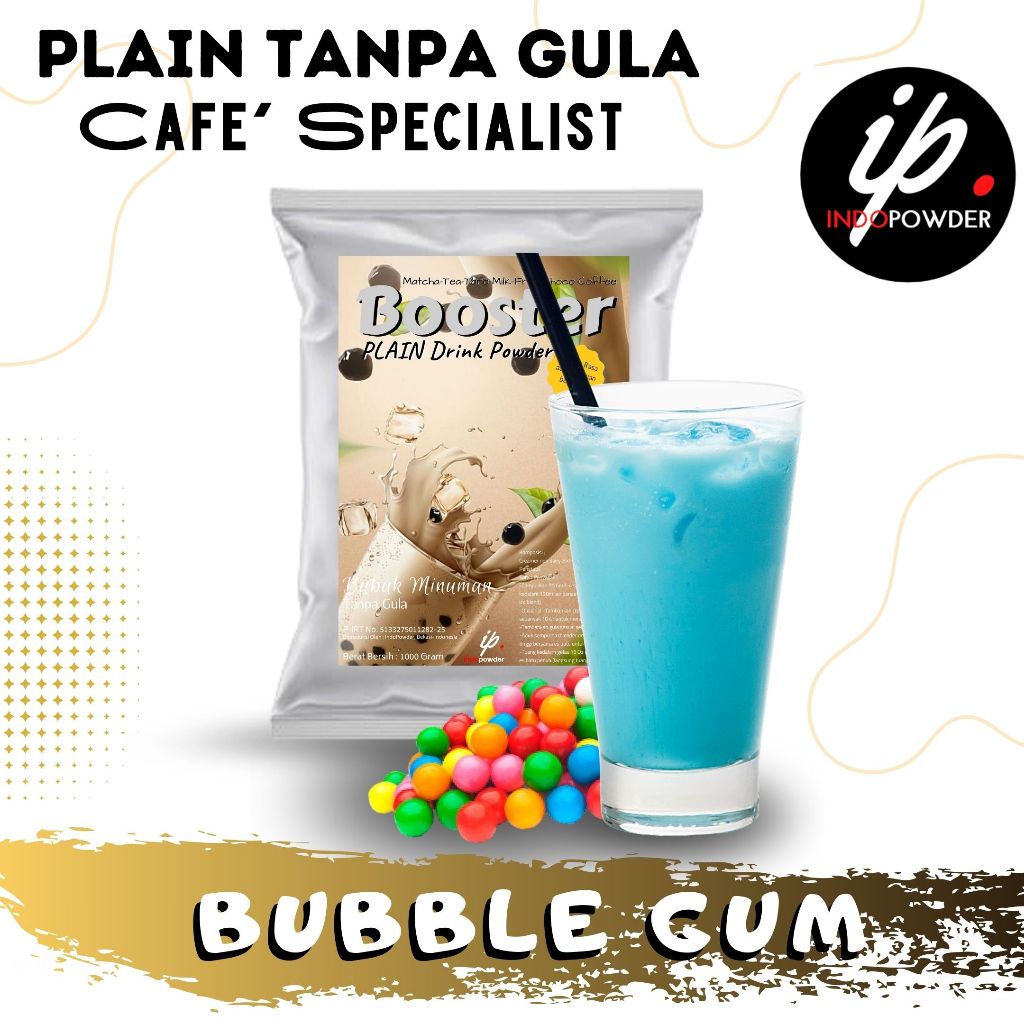 

Indopowder - Bubuk Minuman Tanpa Gula / Plain rasa BUBBLE GUM 1Kg Untuk Cafe, Waralaba dan Resto