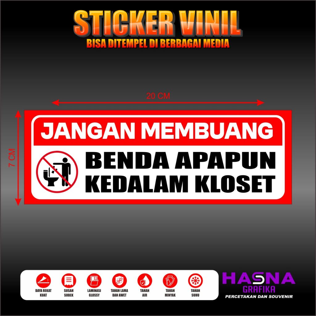 

STIKER VINIL JANGAN MEMBUANG KE KLOSET