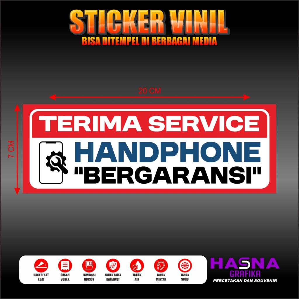 

sticker vinil terima service hp