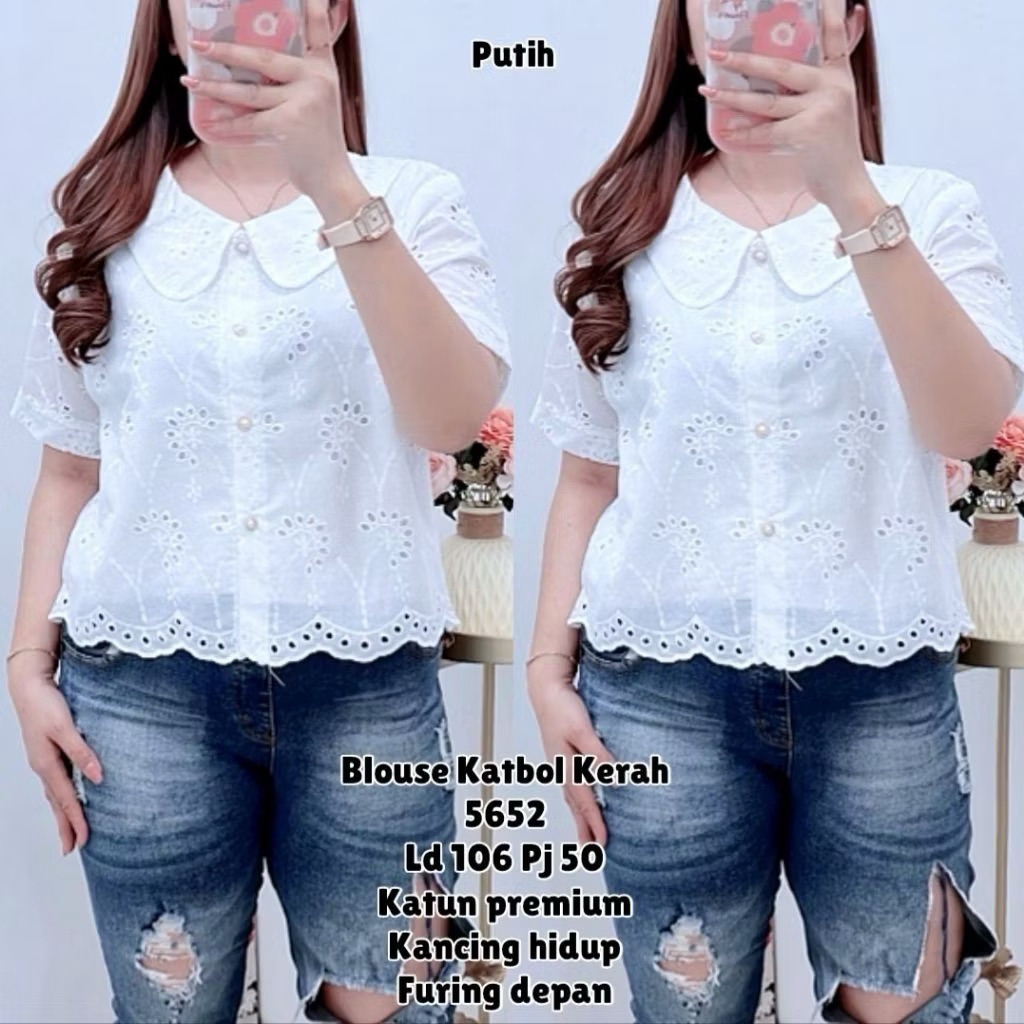 Big Promo Blouse Wanita Putih Katbol 5652 Premium