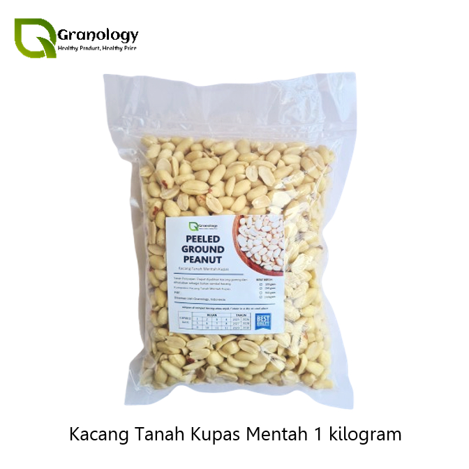 

Kacang Tanah Mentah Kupas / Raw Peeled Ground Peanut (1 kilogram) by Granology