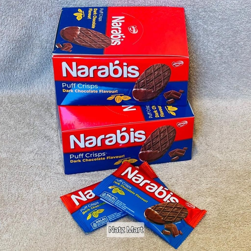 

NARABIS Puff Crisps Dark Chocolate Ecer 1 Pcs 21 gr