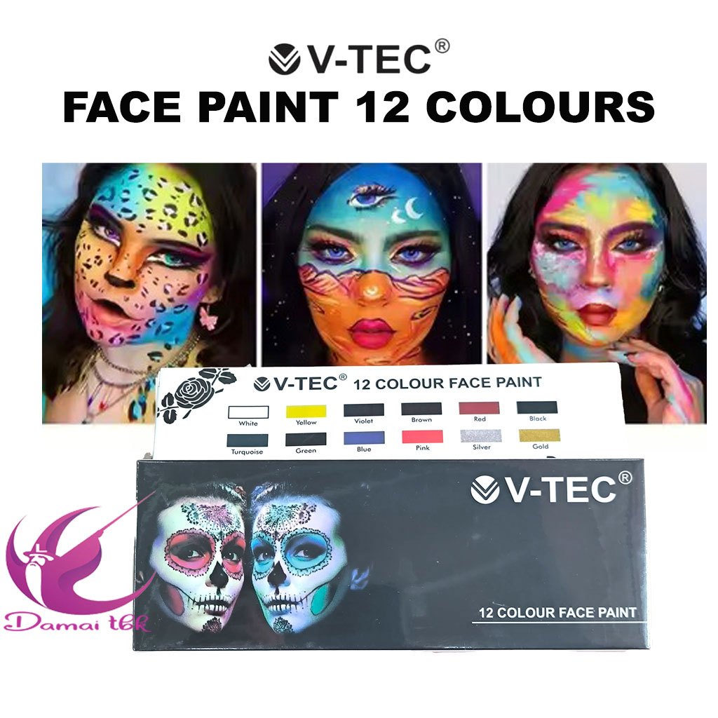 

12 Colour Face Paint V-Tec 1912V