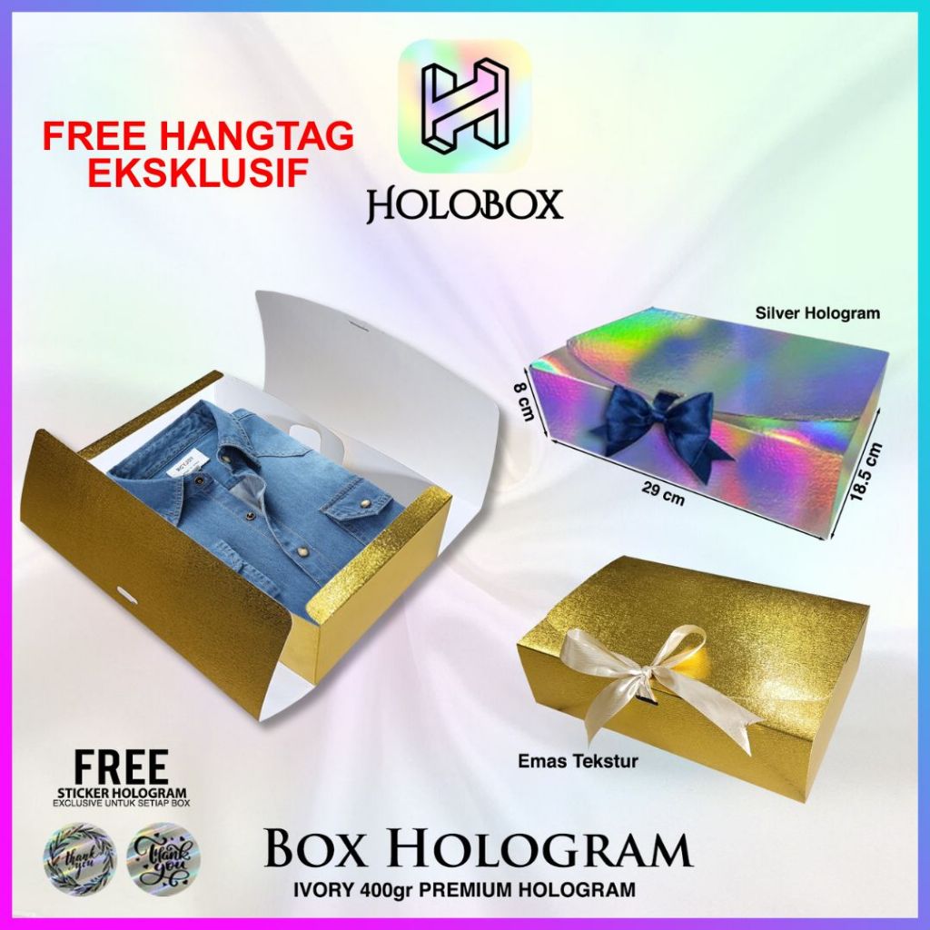 

Box Hampers Aesthetic / Box Kado / Box Souvenir Hologram /C13