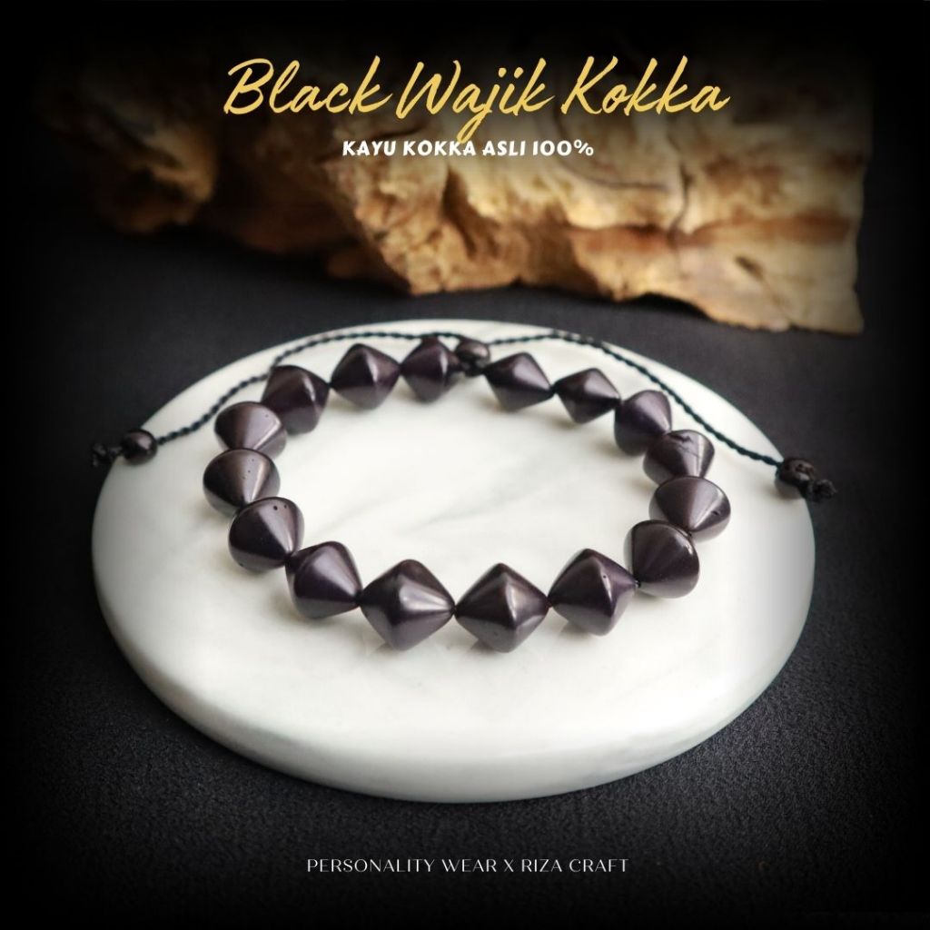 Gelang Kayu Kokka Kokkah Kaukah Hitam Wajik ASLI Arab Mekah Turki ORIGINAL Pria Wanita