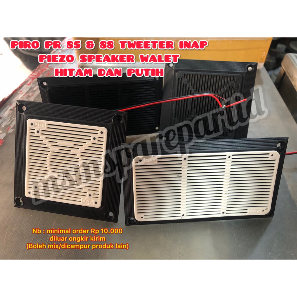 PIRO PR 85 & 88 TWEETER INAP PIEZO SPEAKER WALET HITAM DAN PUTIH