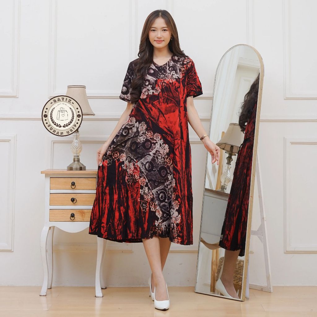 Daster Malaman Khas Pekalongan Premium | LD 130 | Bahan Cantung Cap Ukuran Jumbo| Anti gerah | Busui