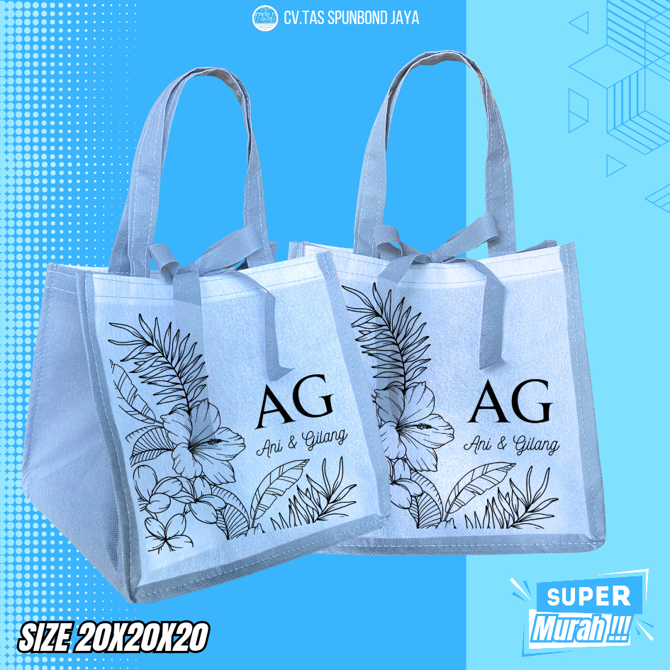 PRODUKSI EXPRESS FREE CUSTOM NAMA SABLON TAS GOODIEBAG HAJATAN WEDDING ULTAH TASYAKURAN MUAT BOX NAS