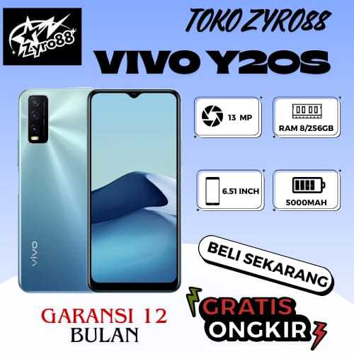VIVO Y20S RAM 8GB ROM 256GB BERGARANSI 12 BULAN
