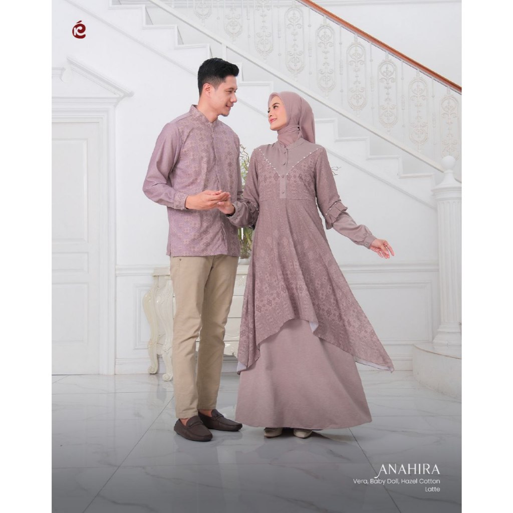 Keke - Anahira Latte Couple Set Sarimbit Pasangan Gamis Koko Dewasa