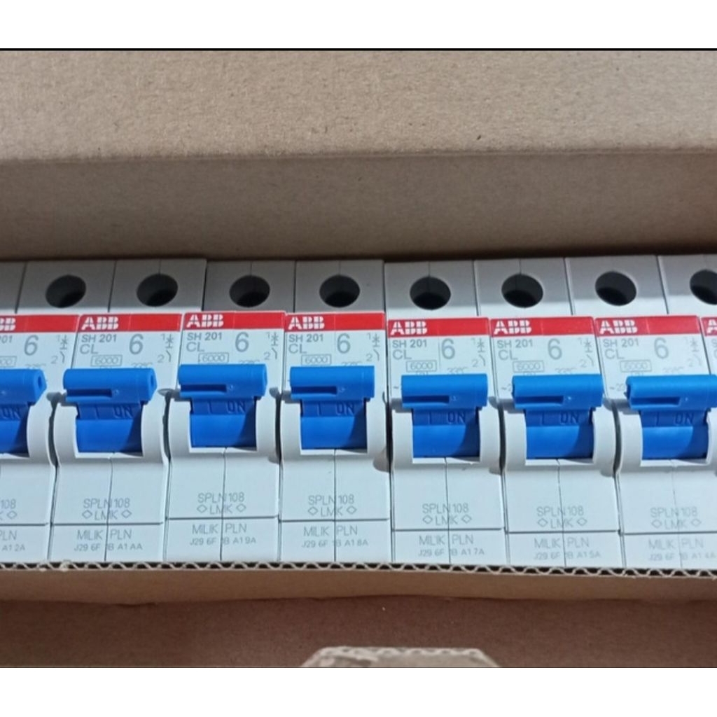 mcb abb 1 phase 6a kepala biru standar PLN original