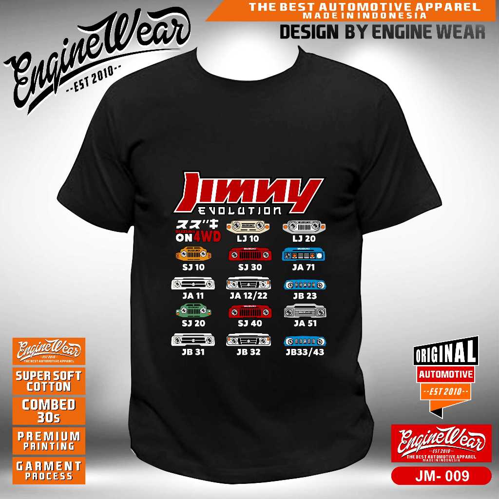 Kaos Jimny baju tshirt Suzuki Jimny Katana Jeep Offroad Otomotif grl