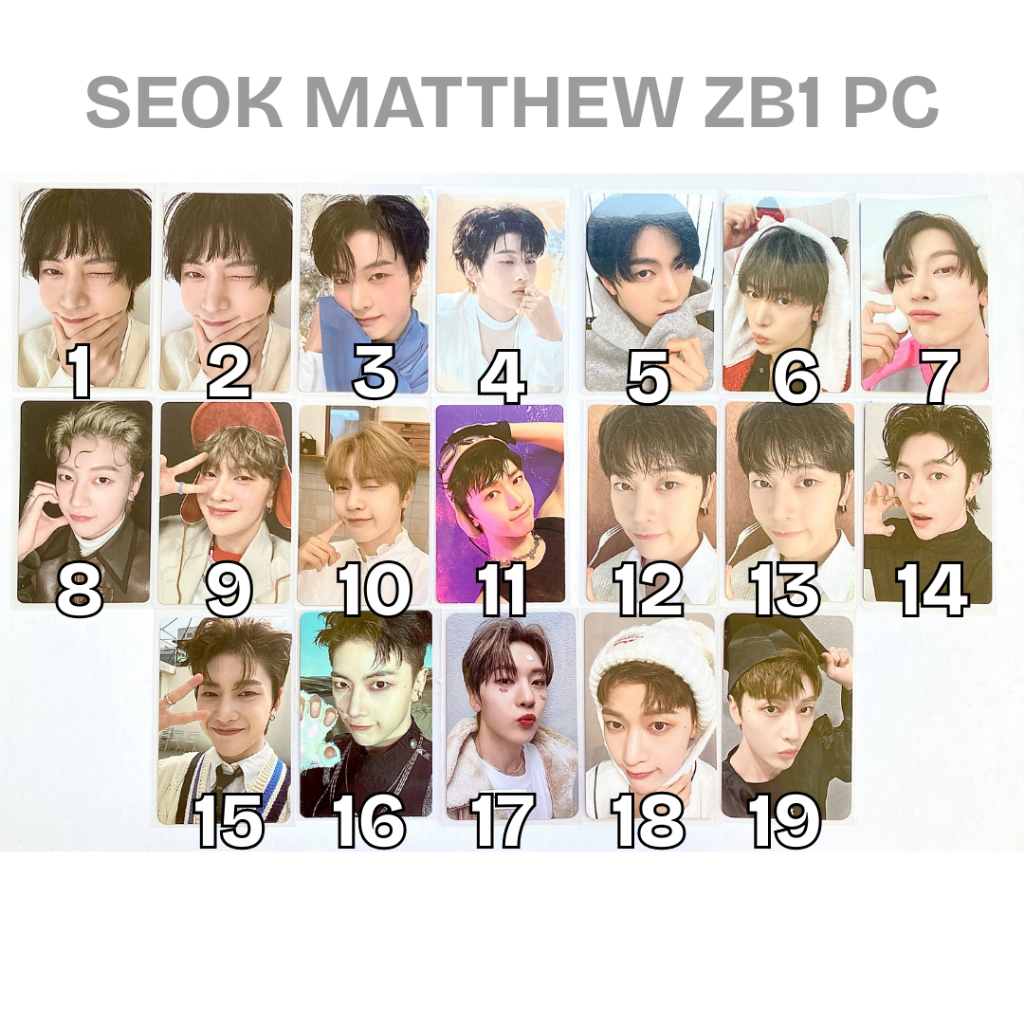[READY PART 1/2] SEOK MATTHEW ZEROBASEONE ZB1 PC POB PHOTOCARD OFFICIAL YITS MELPO YHMAH CINEMA PARA