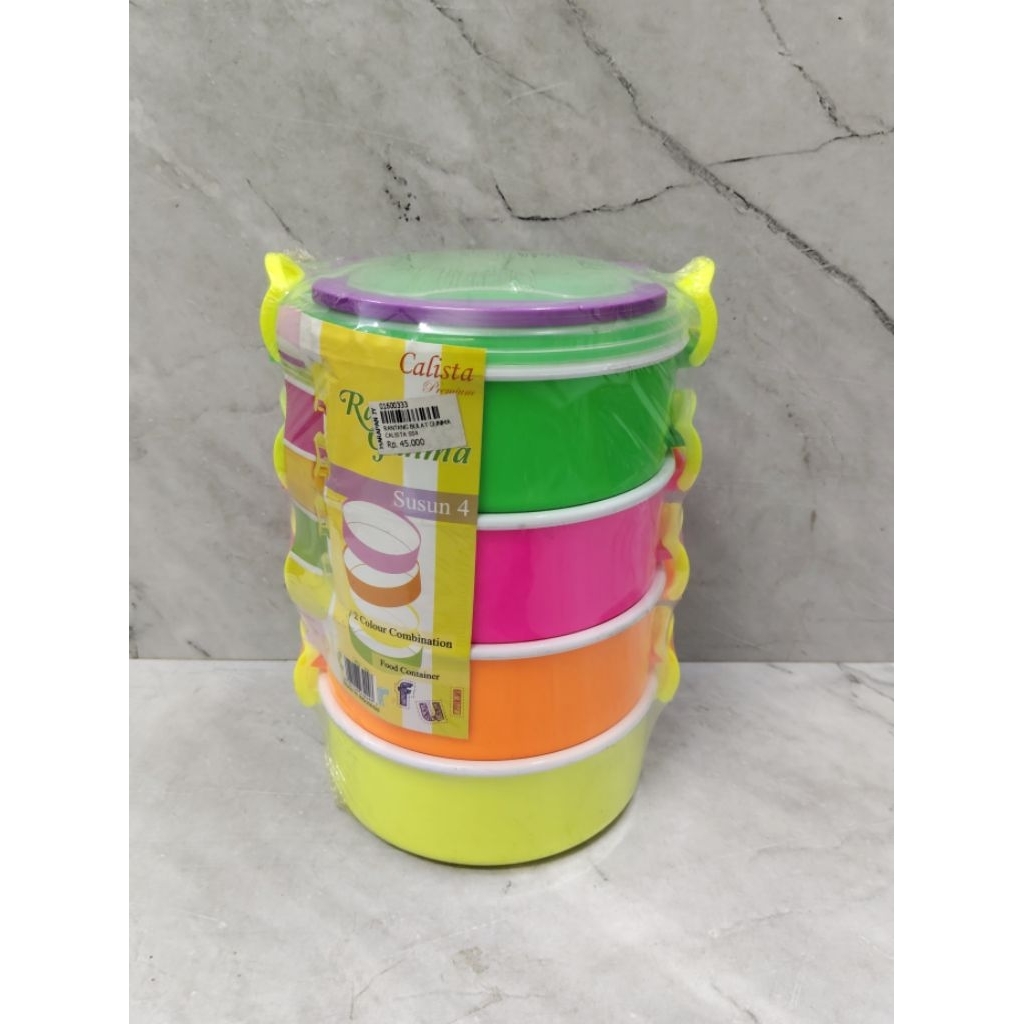 RANTANG PLASTIK CALISTA SUSUN 4 / RANTANG CATERING / TEMPAT BEKAL - CALISTA
