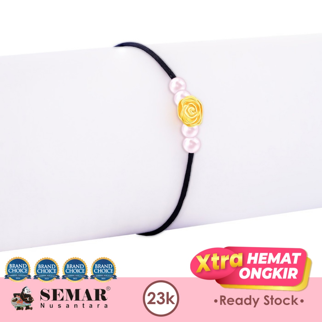Gelang Emas Tali Rustic Flower Gold 23K Semar Nusantara