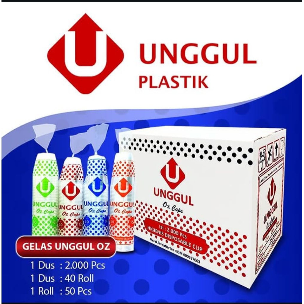 [ 1 dus ] CUP OZ UNGGUL 12oz,14oz,16oz Datar isi (2000PCS)