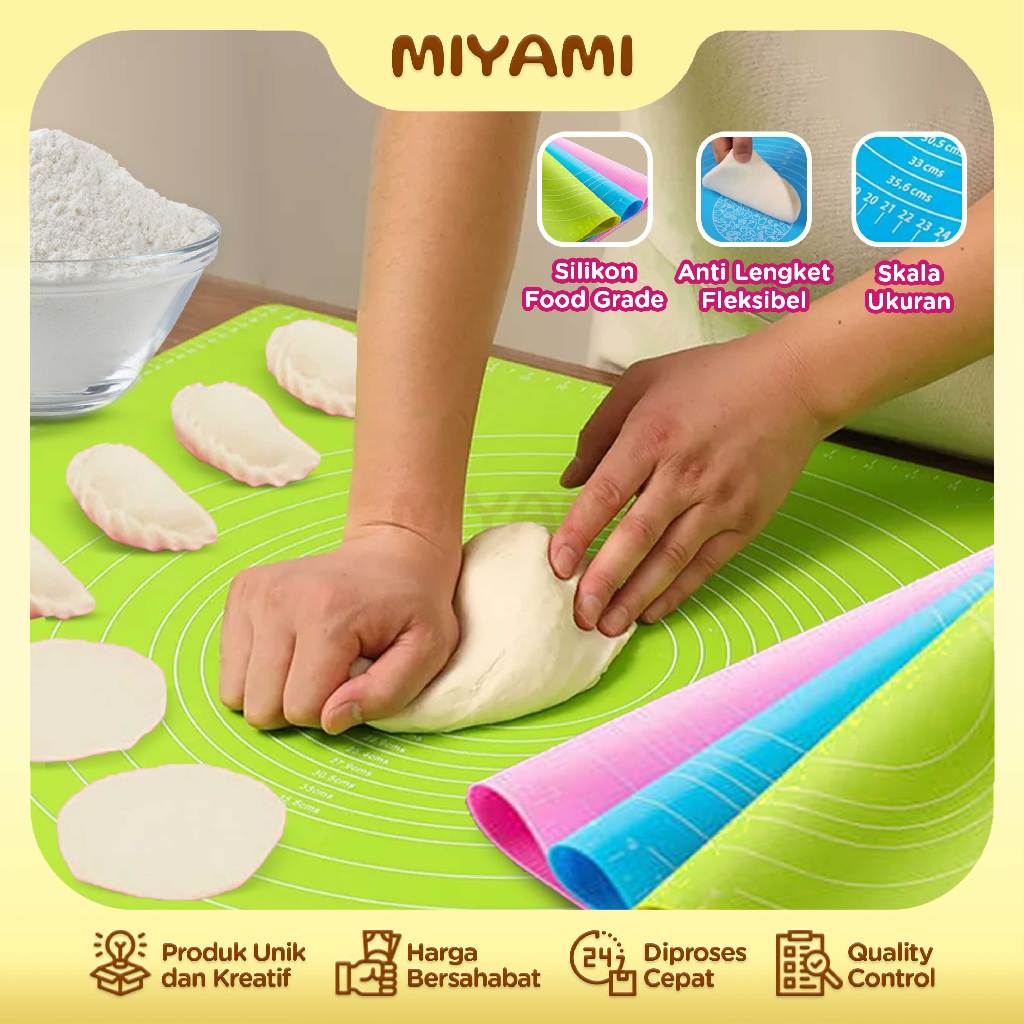 Alas Adonan Kue Silikon Anti Lengket Talenan Matras Baking Flexible Food Grade Multifungsi - MI