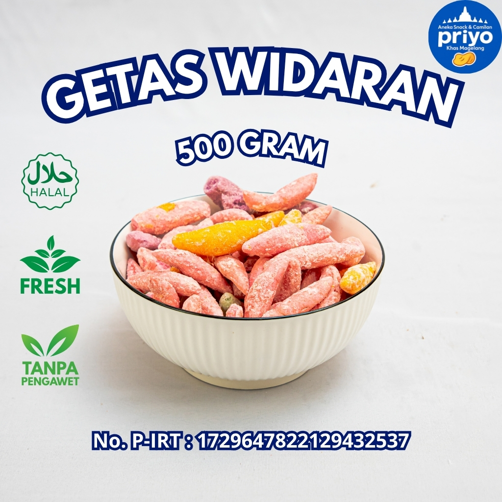 

Getas Widaran 500g Priyo Snack Camilan Khas Magelang Manis Renyah Halal