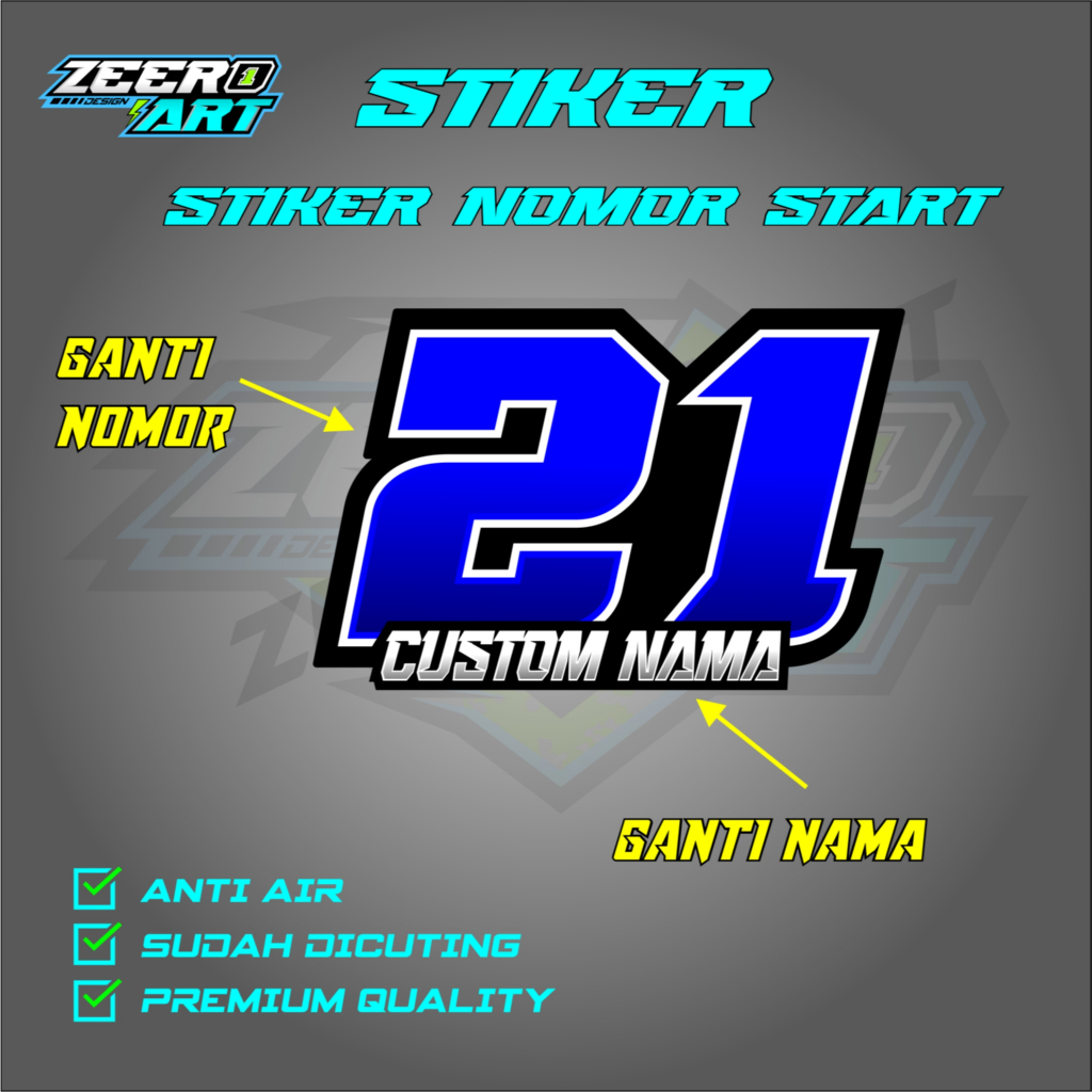 STIKER CUSTOM NOMOR START