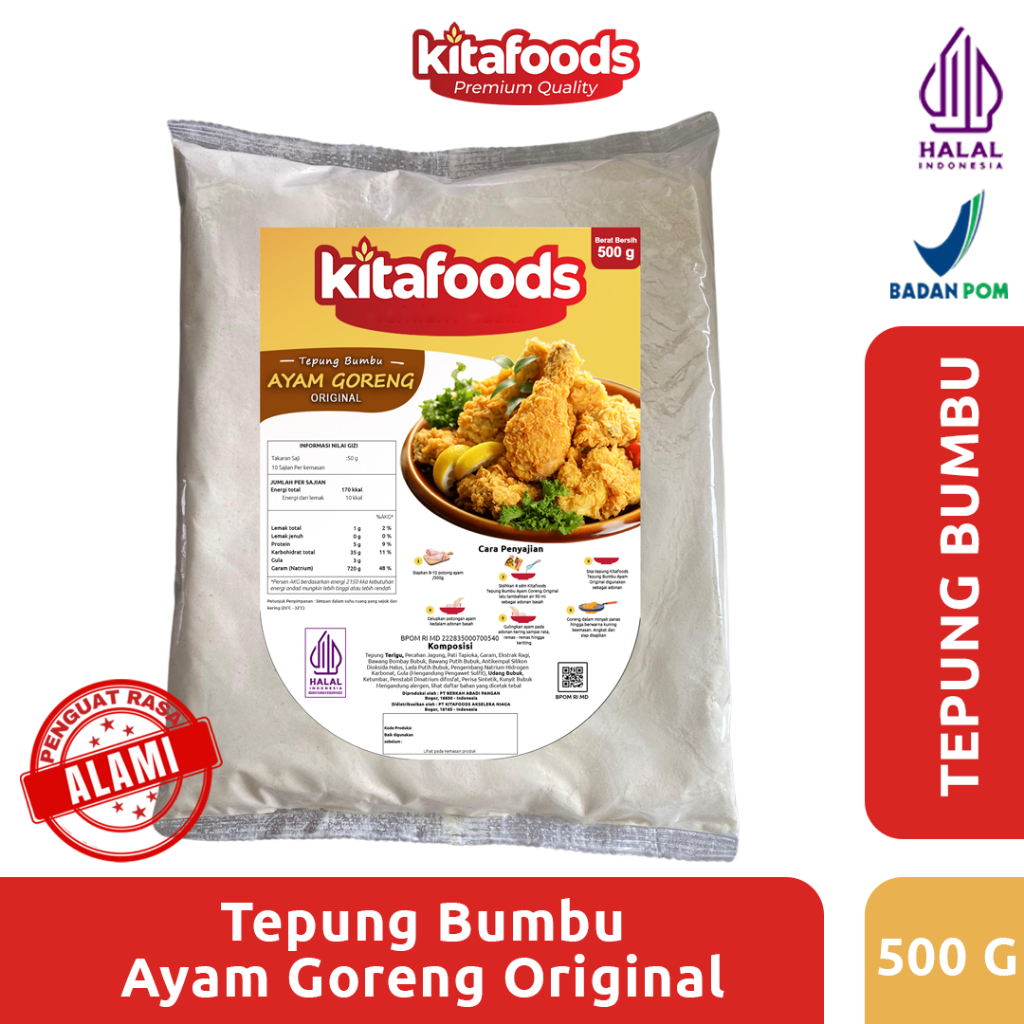 

Kitafoods Tepung Ayam Original 500gr Tanpa Penguat Rasa