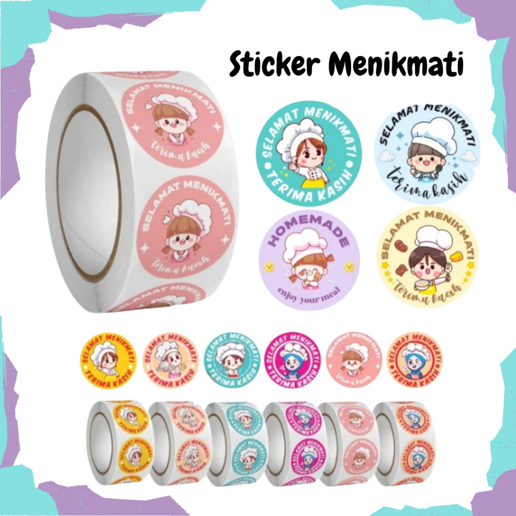 

Sticker Roll Selamat Menikmati Stiker Bulat Label Tempat Makan - ST001