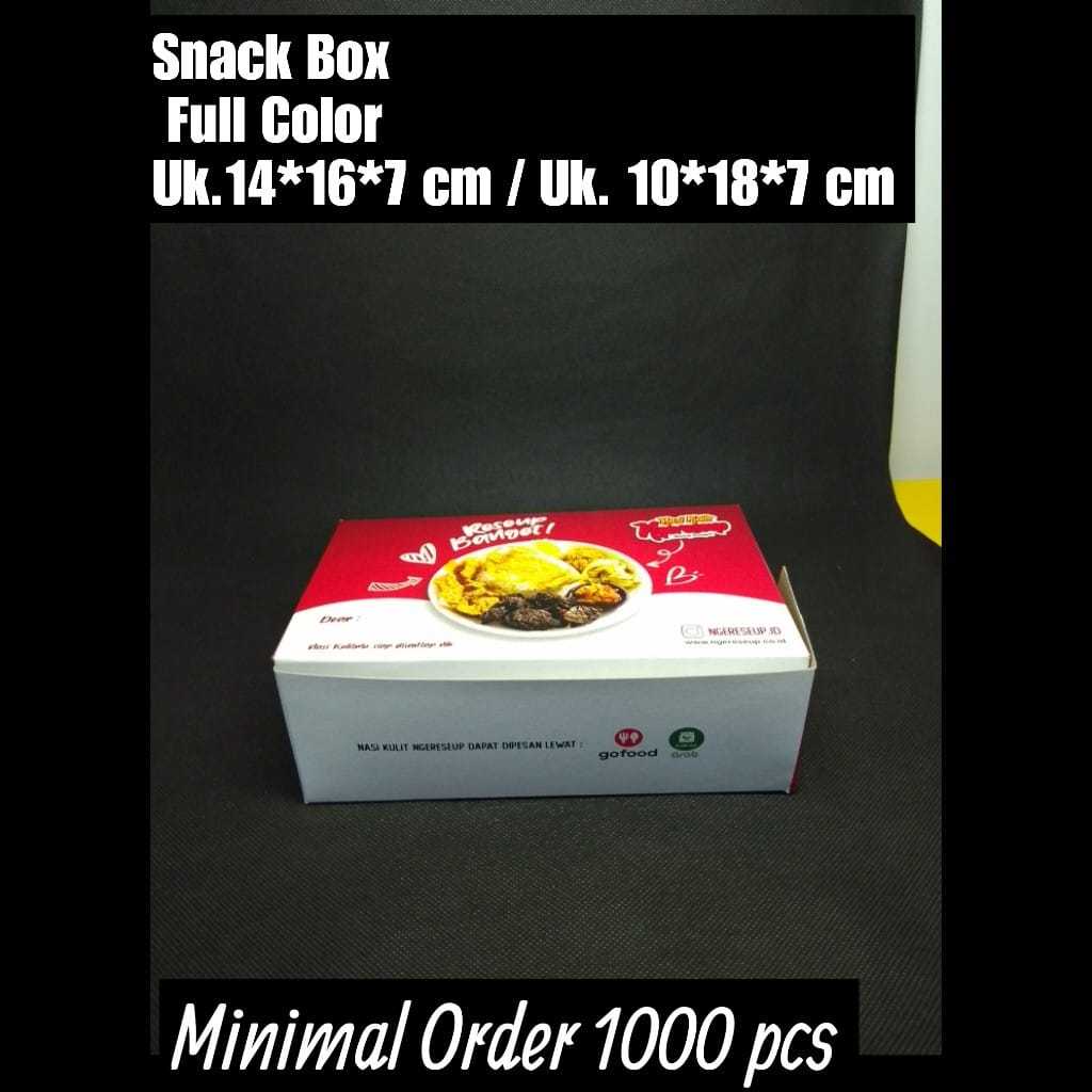 

Custom Cetak Dus Snack Box Full Color Uk.14x16x7cm /Uk.10X18X7cm /kertas Duplex