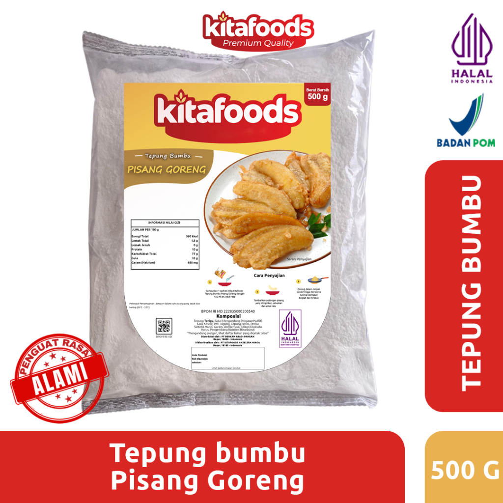 

Kitafoods - Tepung Bumbu Pisang Goreng 500gr - Tanpa Penguat Rasa
