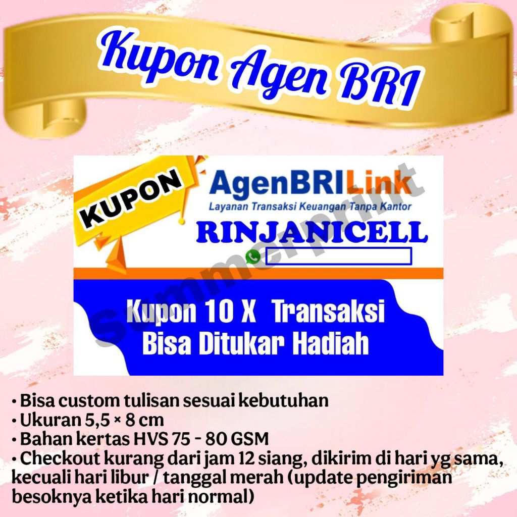 KUPON AGEN BRI / BRILink