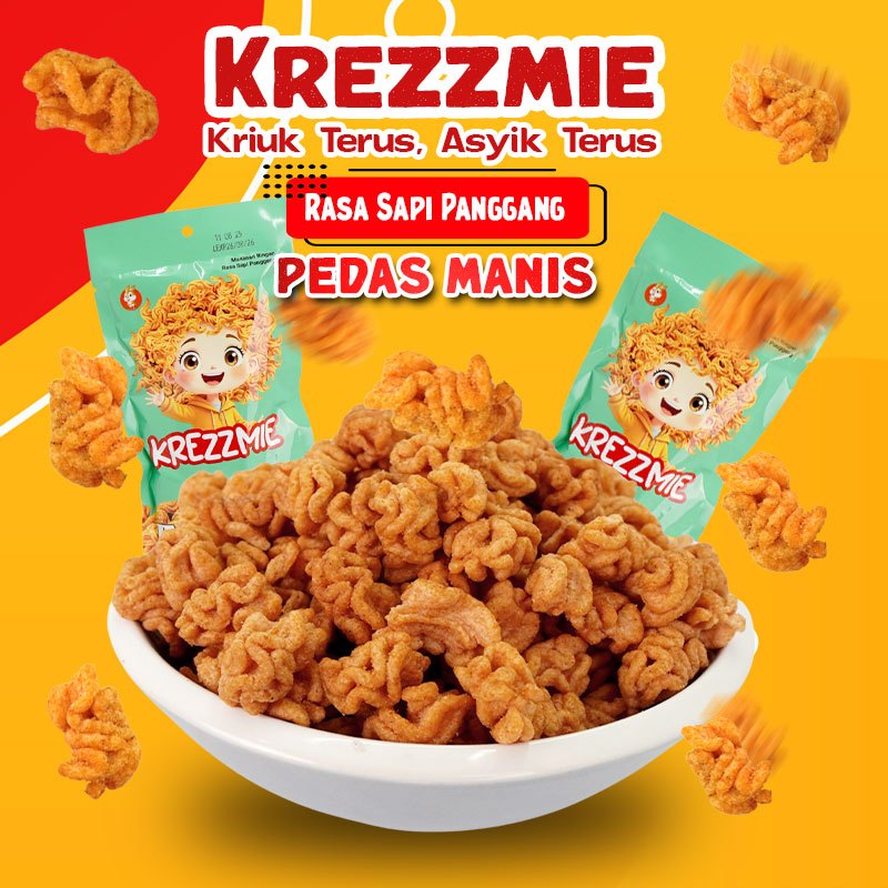 

Krezzmie Snack renyah gurih – Rasa Sapi Panggang Pedas Manis