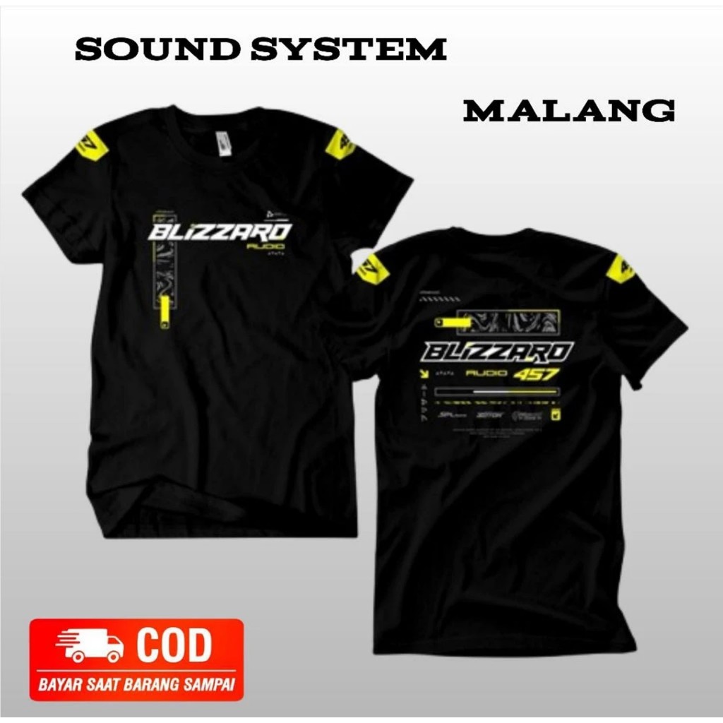 Kaos Blizzard Audio/Baju T-shirt Sound System Horeg Malang Combed 24s Unisex Premium