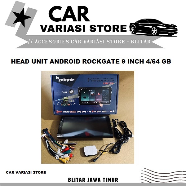 Head unit android Rockgate 9 Inch 4/64 GB // Tip android // head unit mobil // Tip audio mobil // ti