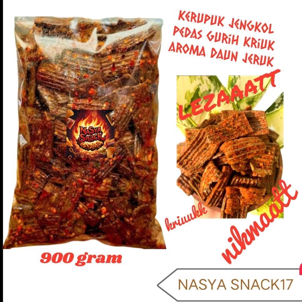 

900g Kerupuk Jengkol Pedas Gurih Kriuk Aroma Daun Jeruk