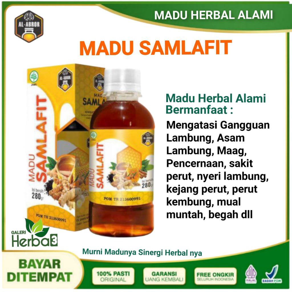 

Madu SAMLAFITMembantu meringankan gangguan lambung, asam lambung dan maag