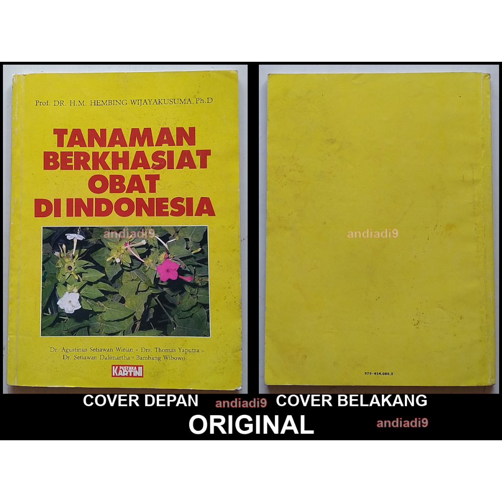 BUKU TANAMAN BERKHASIAT OBAT DI INDONESIA JILID 1 HEMBING WIJAYAKUSUMA 1992 ORIGINAL ASLI ADA BINTIK