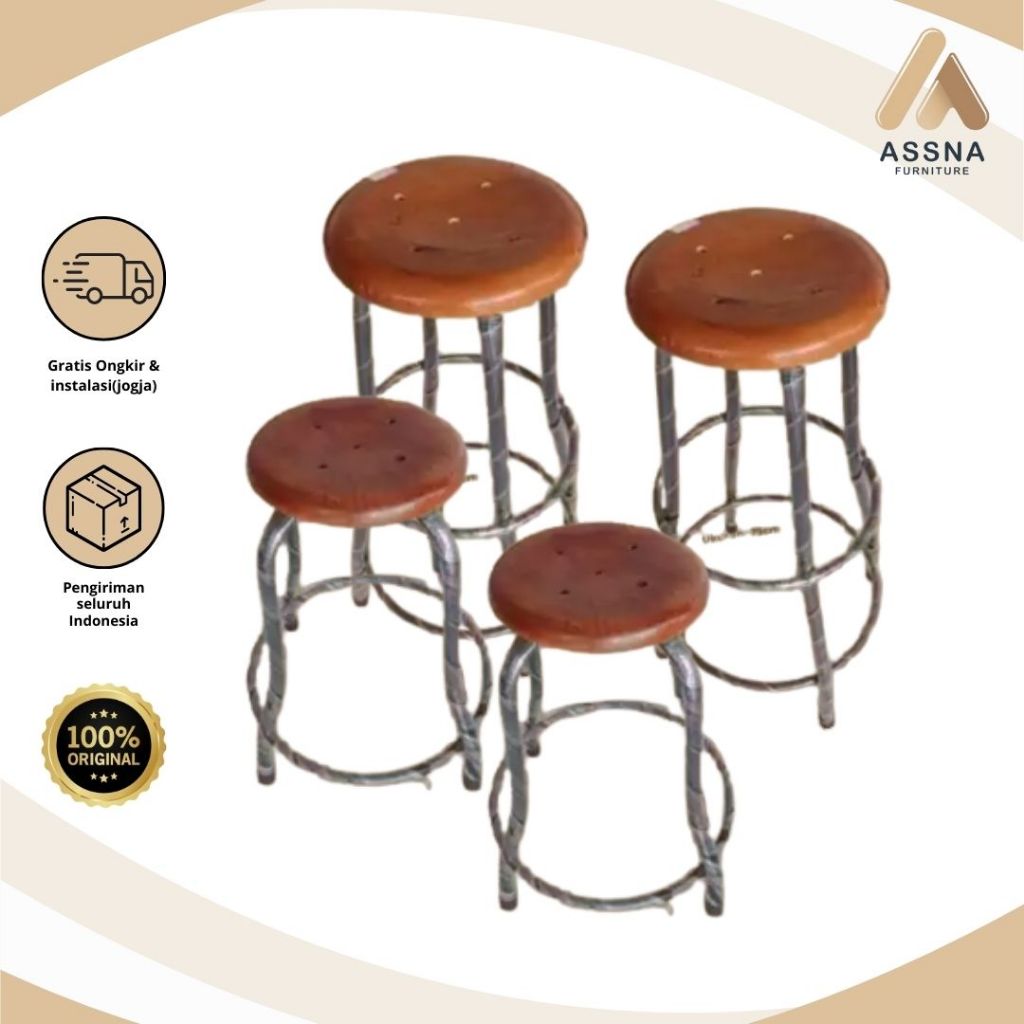 Kursi Bakso Cafe Bangku Teras Warkop Besi Kayu Multifungsi