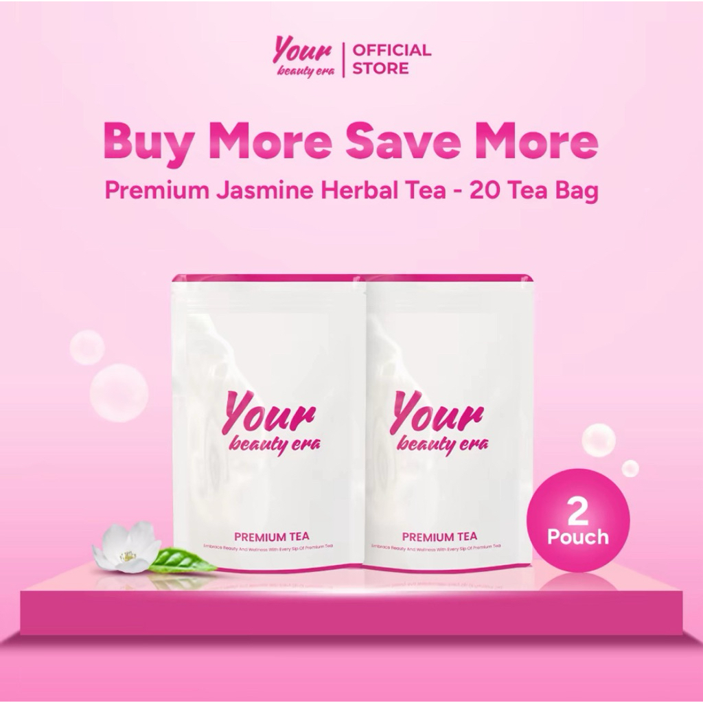 

your beuty era - paket 2 pouch isi 20 tea bag - teh hijau melati alami