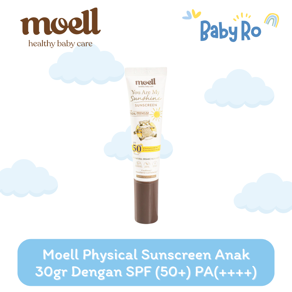 Sunscreen Anak | Sunscreen Bayi | Sunscreen Spf 50 | Moell Sunscreen Spf 50+ 30gr