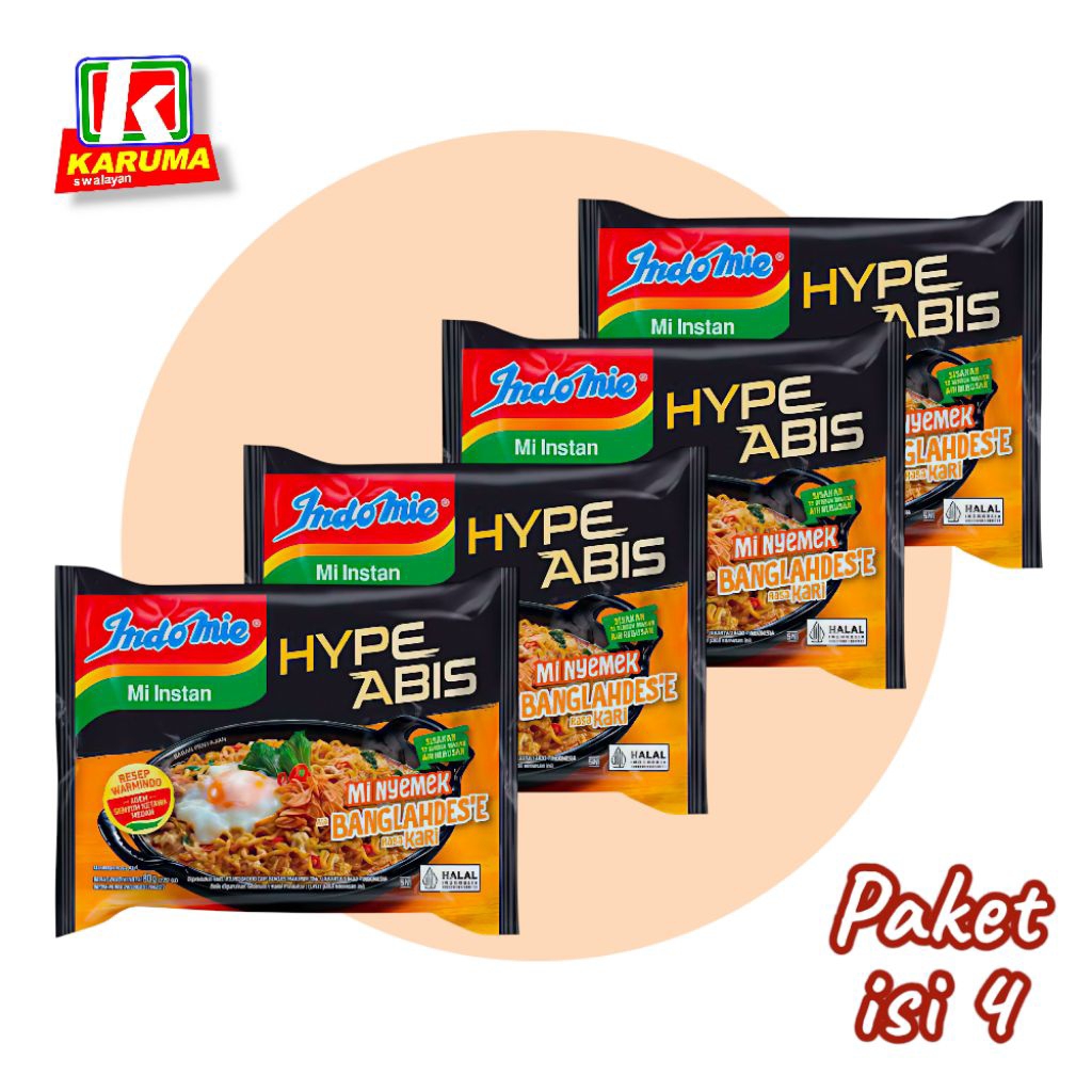 

Indomie Mi Nyemek Banglahdes'e Paket 4pcs | Hype Abis